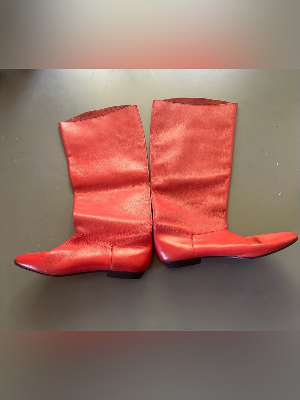 MIA Red Leather Over-the-Calf Boots